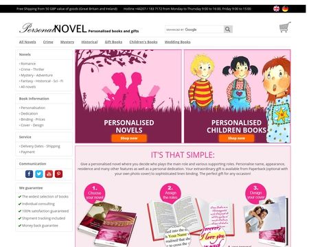 website thubmnail of Personalnovel.co.uk