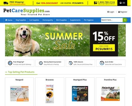website thubmnail of PetCareSupplies