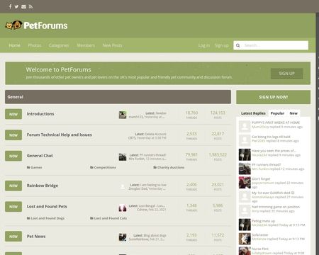 website thubmnail of Pet Forums