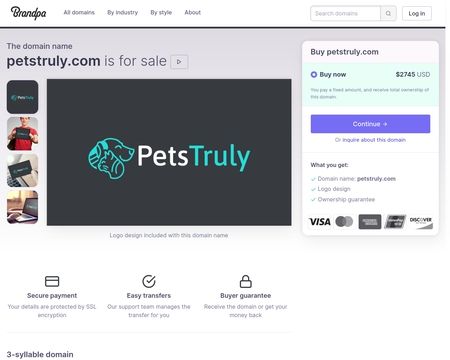 website thubmnail of PetsTruly