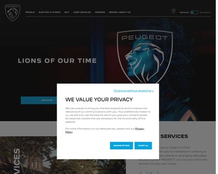 website thubmnail of Peugeot UK