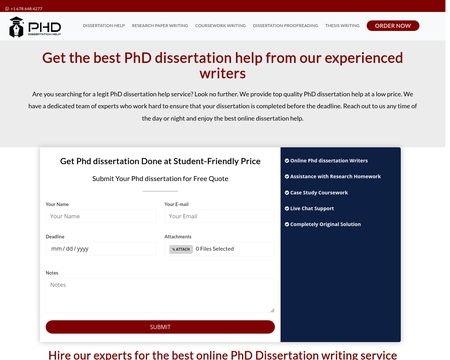 website thubmnail of Phd Dissertation Help