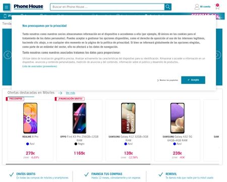 website thubmnail of Phonehouse.es