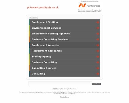 website thubmnail of Phtravelconsultants.co.uk