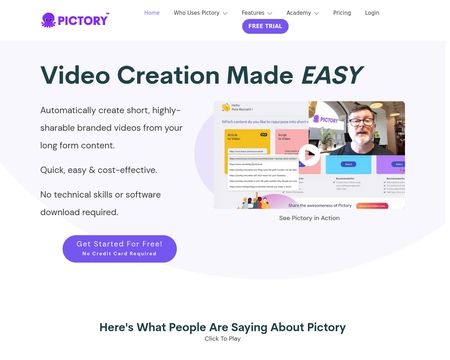website thubmnail of Pictory.ai