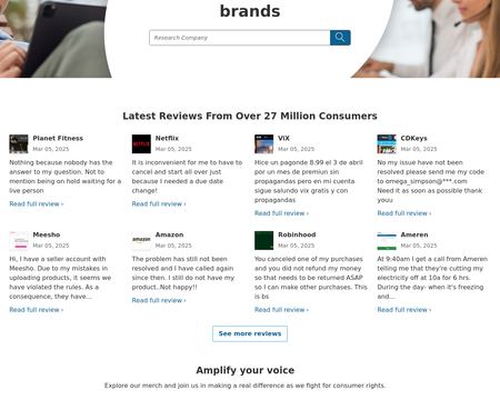 website thubmnail of PissedConsumer