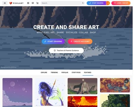 website thubmnail of Pixilart