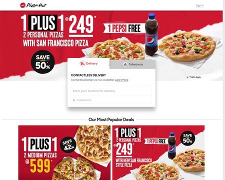 website thubmnail of Pizza Hut