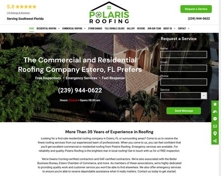 website thubmnail of Polarisroofing.net