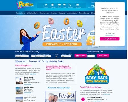 website thubmnail of Pontins
