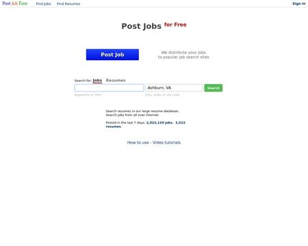 website thubmnail of PostJobFree