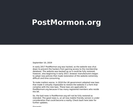 website thubmnail of Postmormon.org