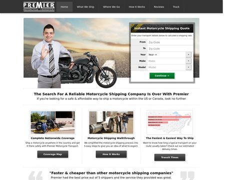 website thubmnail of Premier Motorcycle Transport
