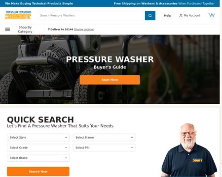 website thubmnail of Pressure washers direct