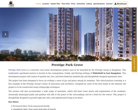 website thubmnail of Prestigeparksgrove.ind.in