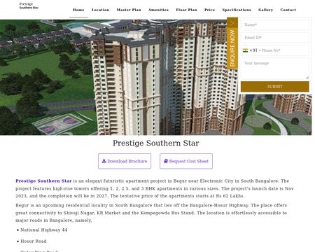 website thubmnail of Prestigesouthernstar.ind.in