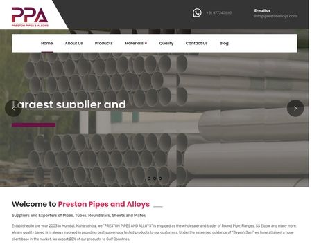 website thubmnail of Preston Pipes And Alloys