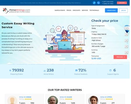 website thubmnail of PrimeWritings.com