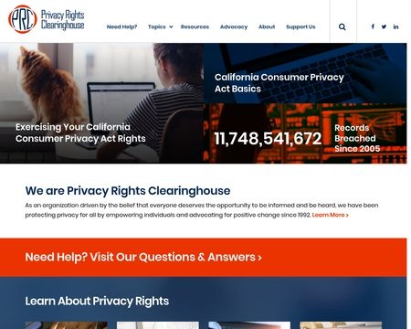 website thubmnail of Privacy Rights Clearinghouse