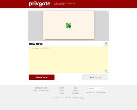 website thubmnail of PrivNote