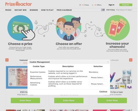 website thubmnail of PrizeReactor