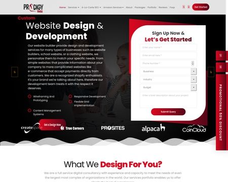 website thubmnail of Prodigywebz