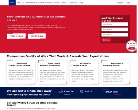 website thubmnail of Proessayswriters.co.uk
