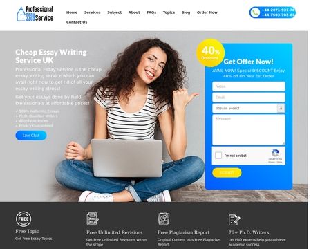 website thubmnail of Professional Essay Service