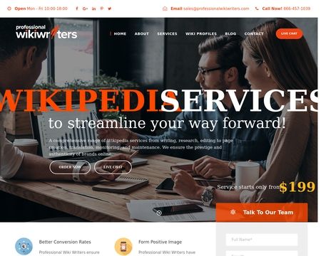 website thubmnail of Professional WikiWriters