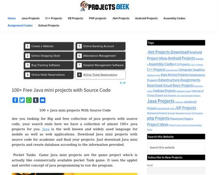 website thubmnail of ProjectsGeek