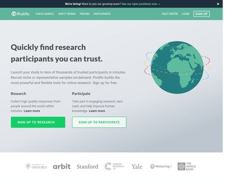 website thubmnail of Prolific