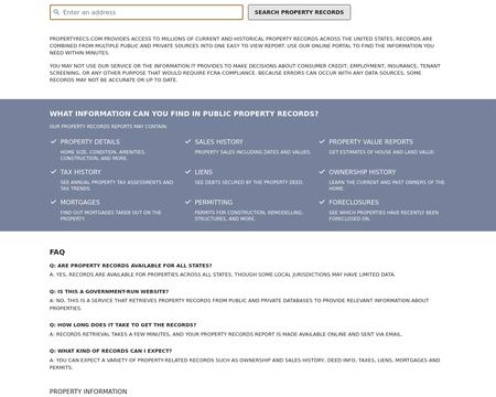 website thubmnail of PropertyRecs.com