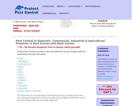 website thubmnail of Protectpestcontrol.co.uk