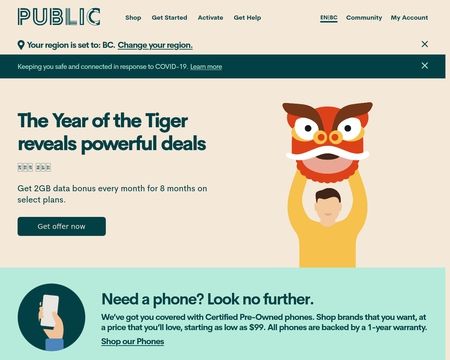 website thubmnail of Public Mobile