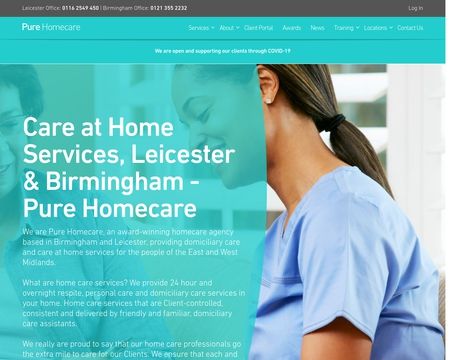 website thubmnail of PureHomecare.co.uk