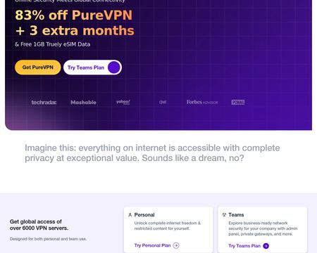 website thubmnail of PureVPN