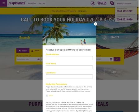 website thubmnail of Purple Travel