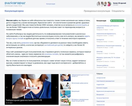 website thubmnail of Puzkarapuz.ru