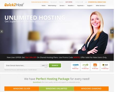 website thubmnail of Quick2Host