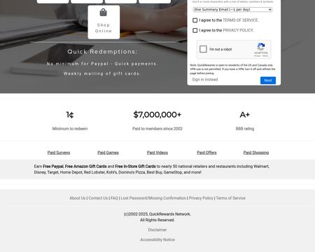 website thubmnail of QuickRewards Network