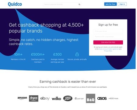 website thubmnail of Quidco