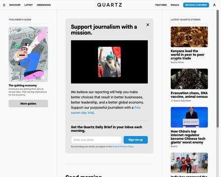 website thubmnail of Quartz — Global News And Insights For Leaders