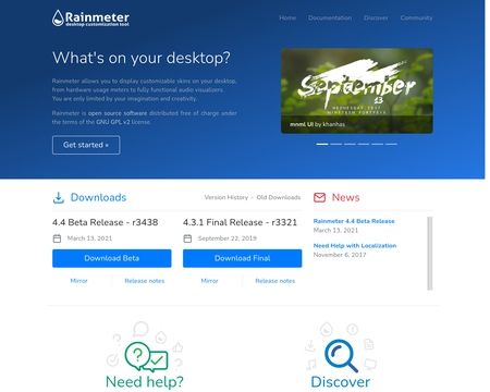 website thubmnail of Rainmeter