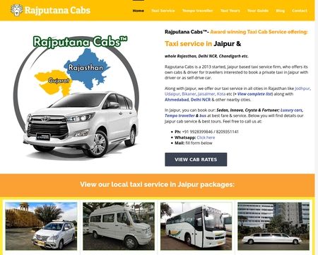 website thubmnail of Rajputana Cabs