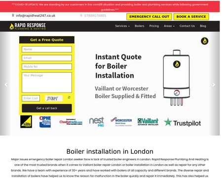 website thubmnail of Rapidheat247.co.uk