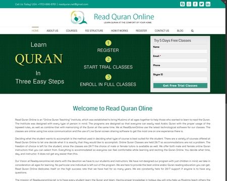 website thubmnail of Readquranonline.net