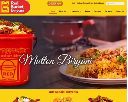 website thubmnail of Redbucketbiryani