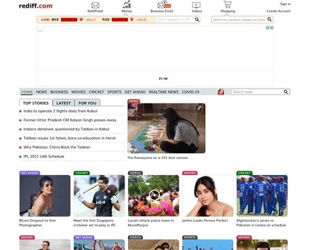 website thubmnail of Rediff.com