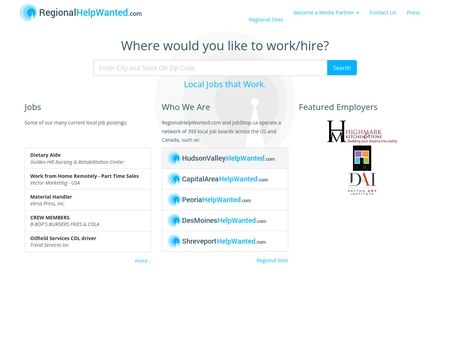 website thubmnail of RegionalHelpWanted.com