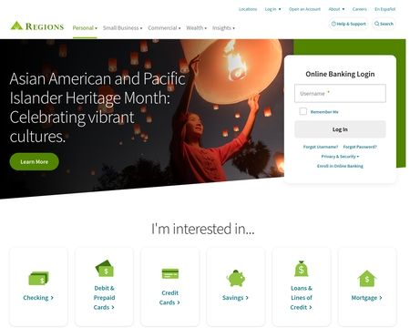website thubmnail of Regions Financial